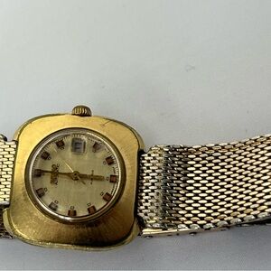 Vintage Seiko Automatic Watch Gold Stelux 2517-0390 Cushion Mesh Not Working